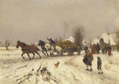 Un pueblo en invierno, 1876 de Thomas Ludwig Herbst